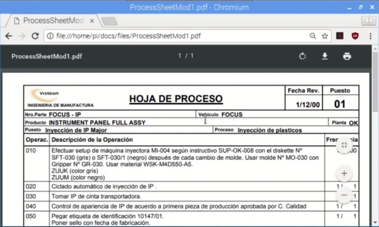 Documentación en PDF de Ingeniería en la Estación de trabajo